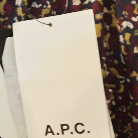 APC French Shift Dress 100% Cotton Floral Patterned Mini Pockets Long Sleeve M - Picture 12 of 14